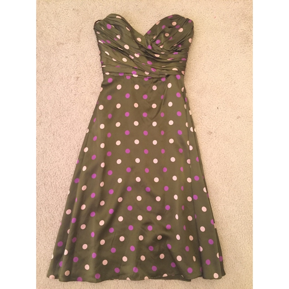 BETSEY JOHNSON Green/Pink Polka Dot Dress - Size 2